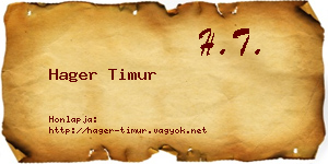 Hager Timur névjegykártya