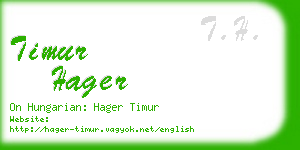 timur hager business card